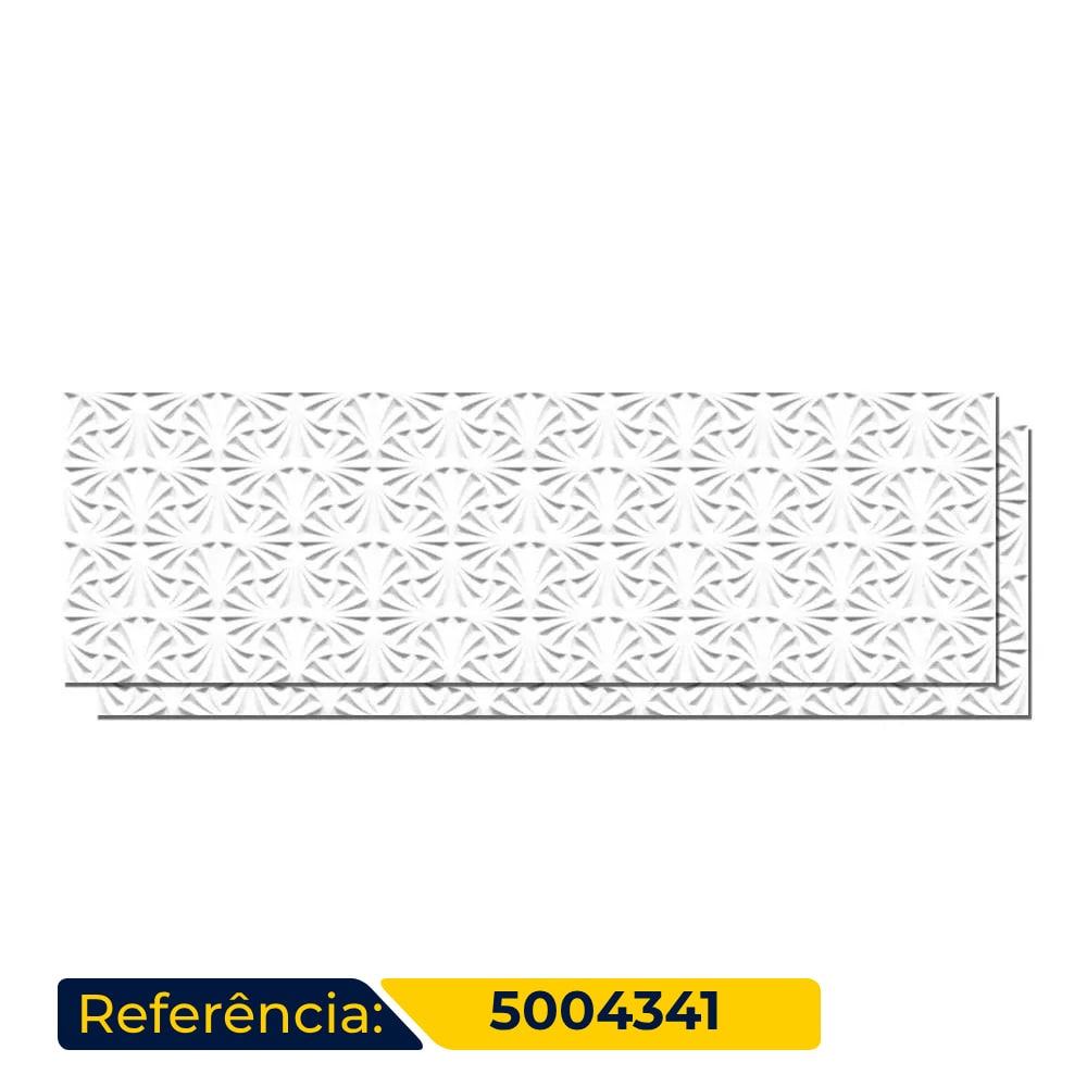 Revestimento Porcelanato Acetinado 32x100cm Caixa 1,28m² Ceusa Leque Branco Retificado - 5004341