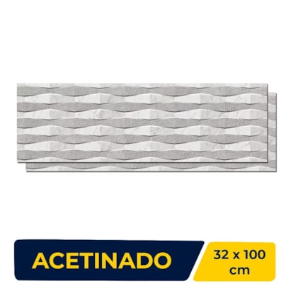 Revestimento Porcelanato Acetinado 32x100cm Caixa 1,28m² Ceusa Mescla Mix Retificado - 5004393