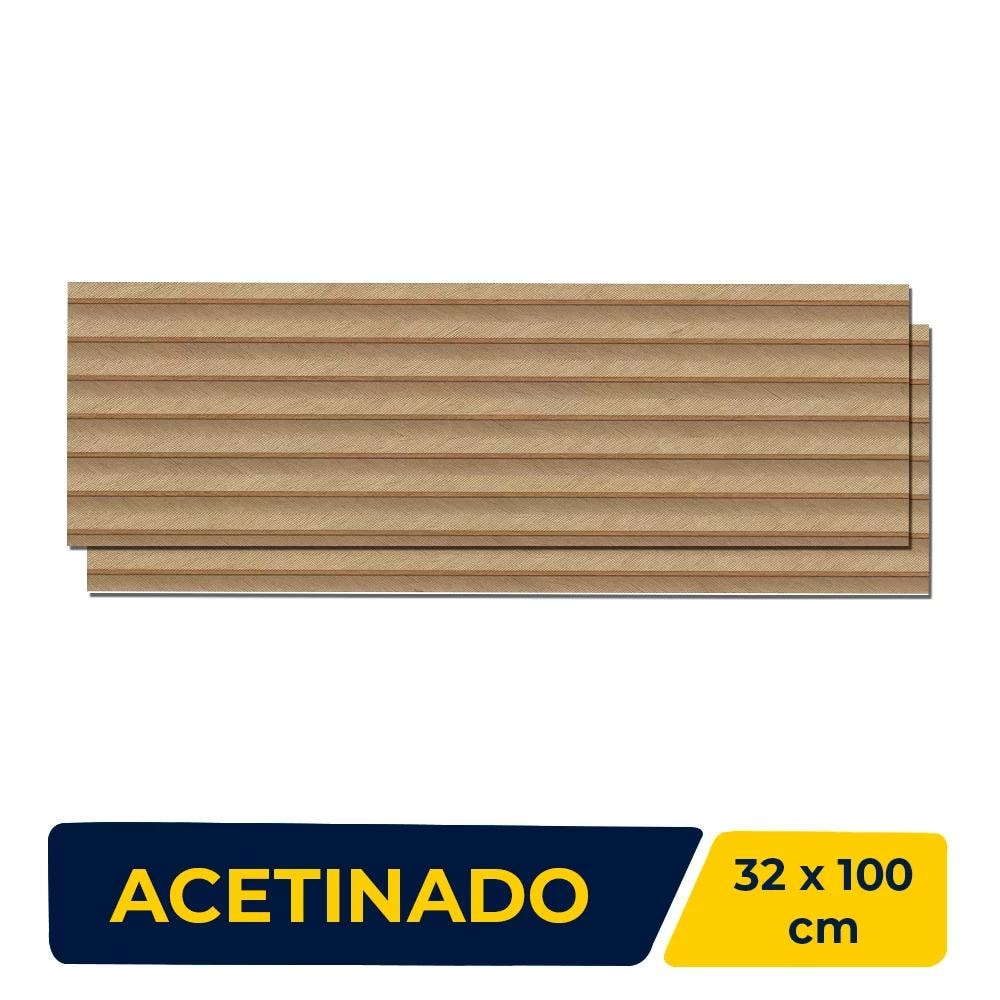 Revestimento Porcelanato Acetinado 32x100cm Caixa 1,28m² Ceusa Tracos Legno Retificado - 5004365