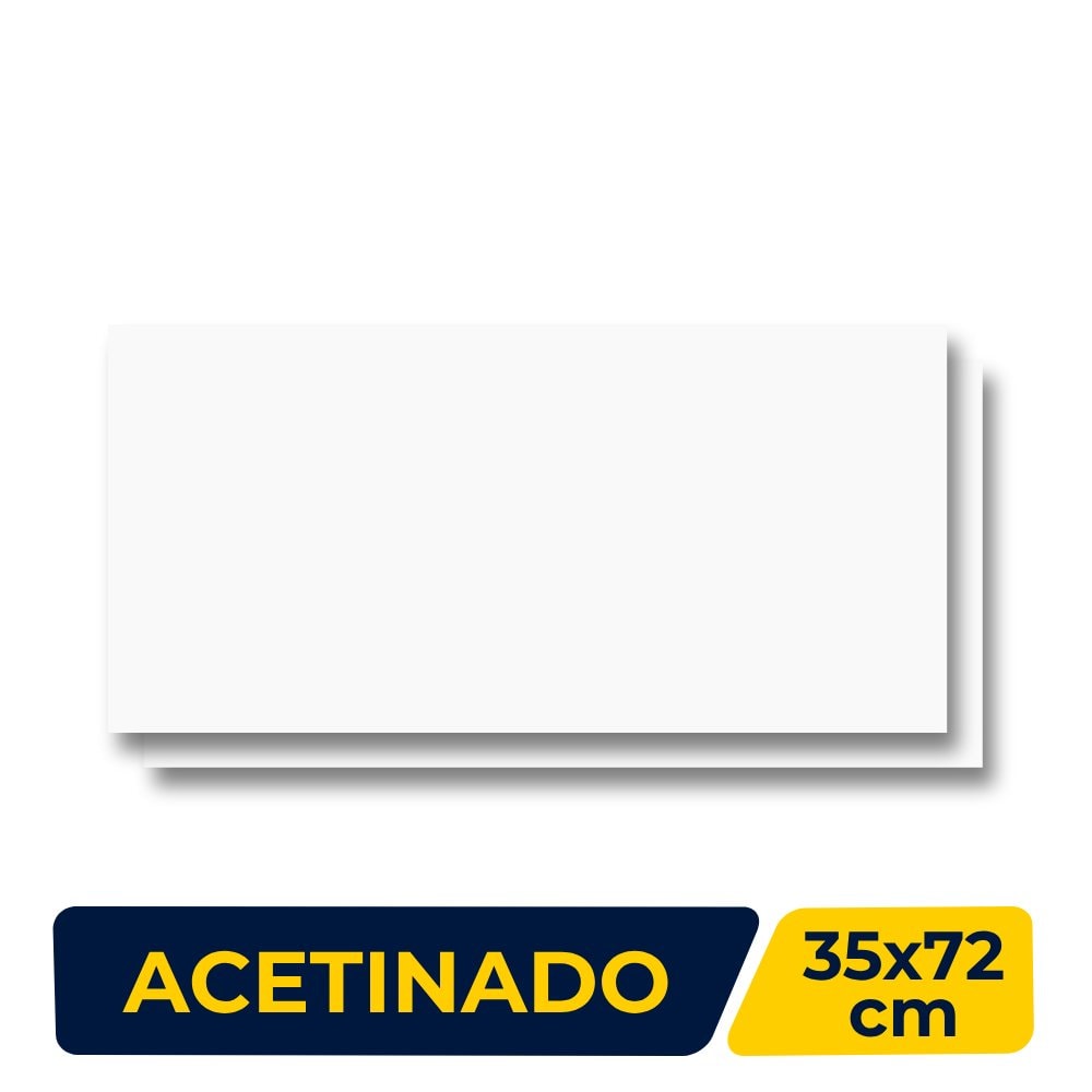 Revestimento Porcelanato Acetinado 35x72cm Caixa 2,02m² ViaRosa Classic White Retificado - AR35000