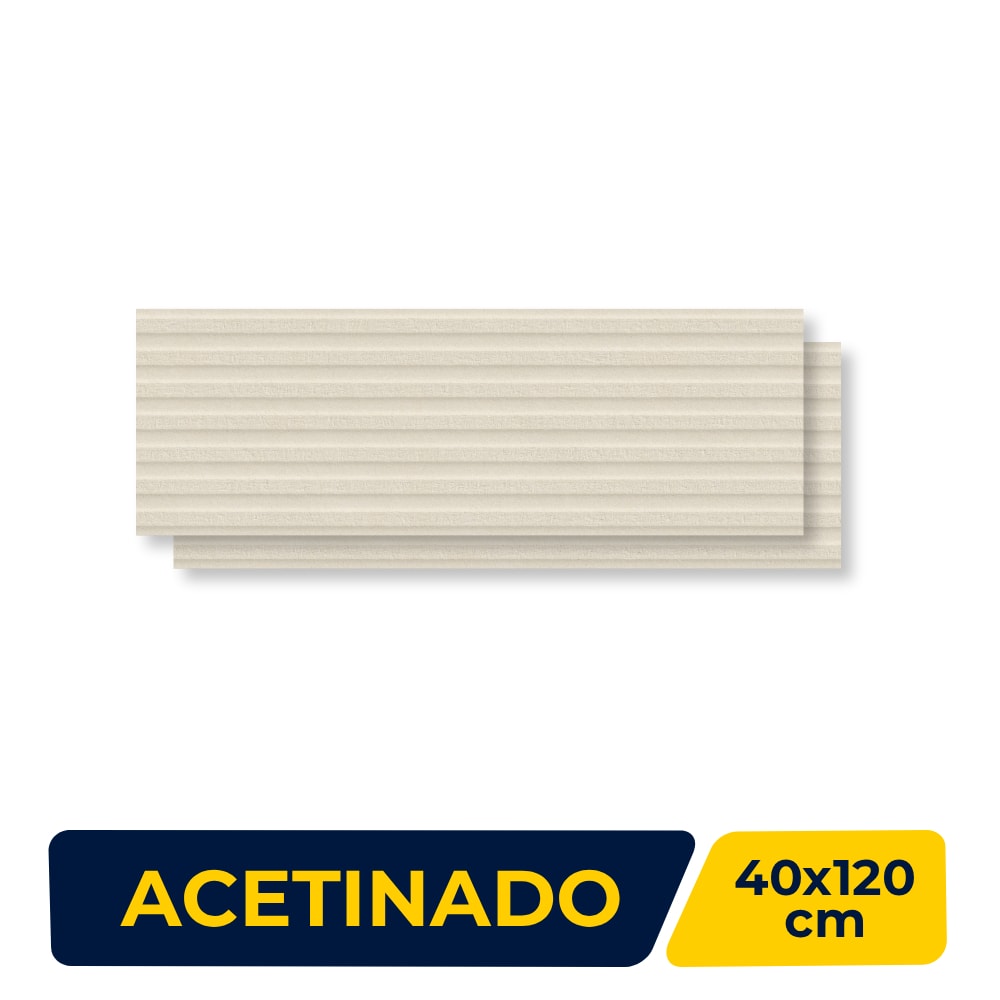 Revestimento Porcelanato Acetinado 40x120cm Caixa 1,44m² Portinari Santorini Ripado OFW Retificado - 6063284