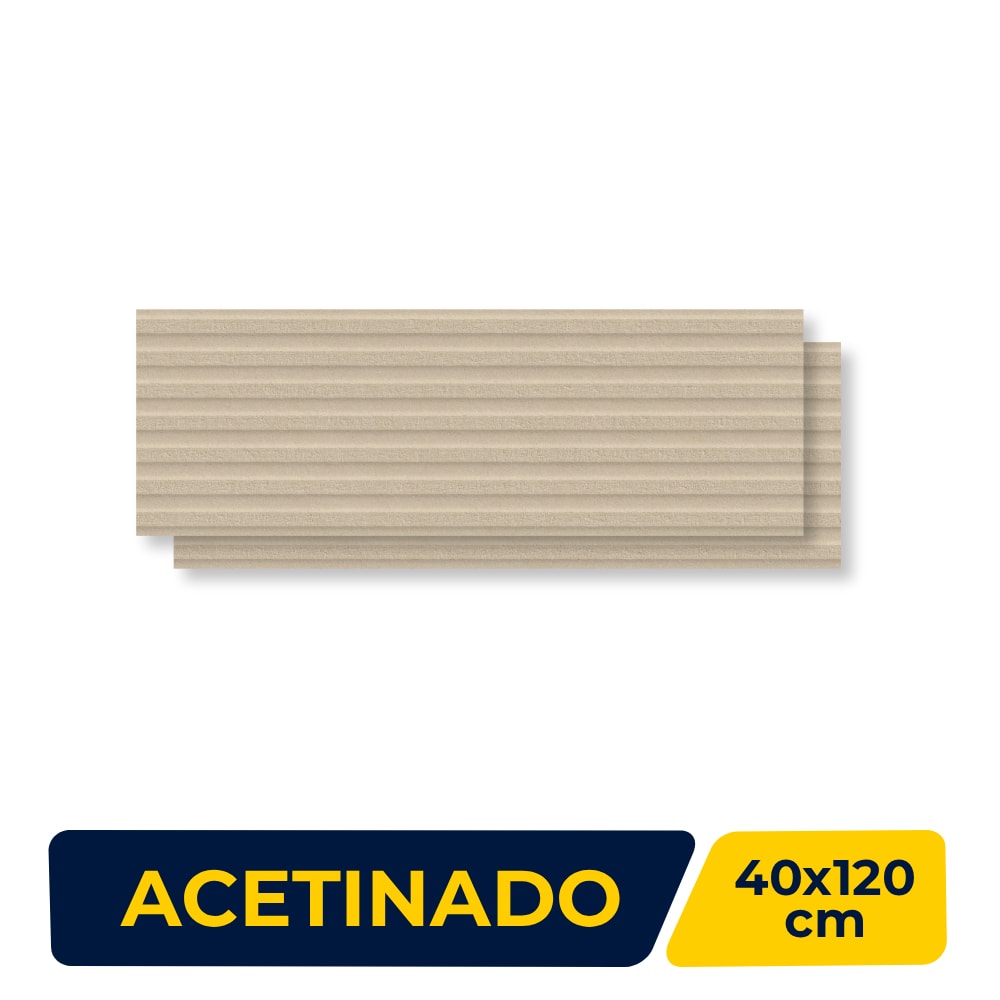 Revestimento Porcelanato Acetinado 40x120cm Caixa 1,44m² Portinari Santorini Ripado SBE Retificado - 6063285