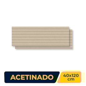 Revestimento Porcelanato Acetinado 40x120cm Caixa 1,44m² Portinari Santorini Ripado SBE Retificado - 6063285