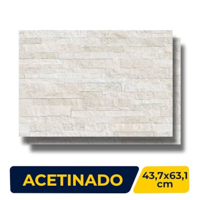 Revestimento Porcelanato Acetinado 43,7x63,1cm Caixa 1,65m² Ceusa Branco Retificado - 5008186