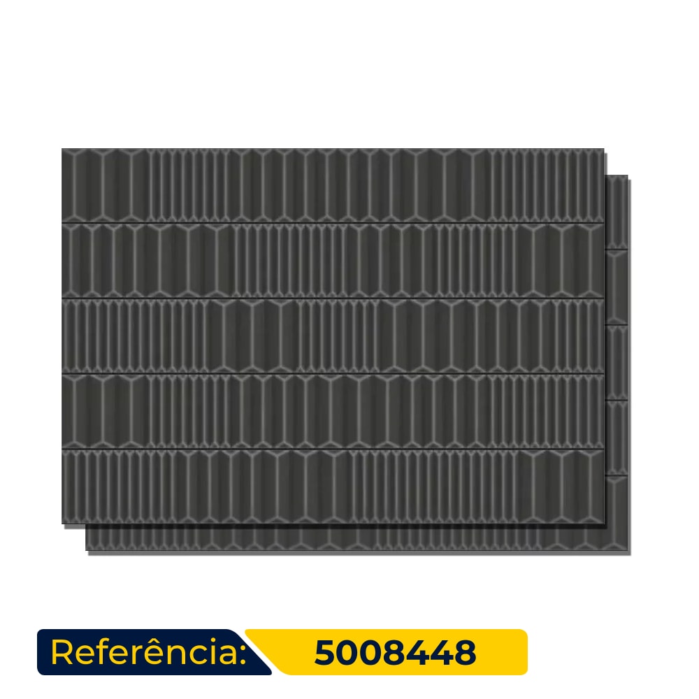 Revestimento Porcelanato Acetinado 43.7x63.1cm Caixa 1,65m² Ceusa Canudos Grafite Retificado - 5008448