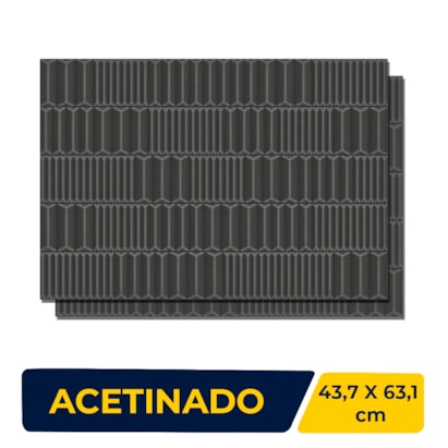 Revestimento Porcelanato Acetinado 43.7x63.1cm Caixa 1,65m² Ceusa Canudos Grafite Retificado - 5008448