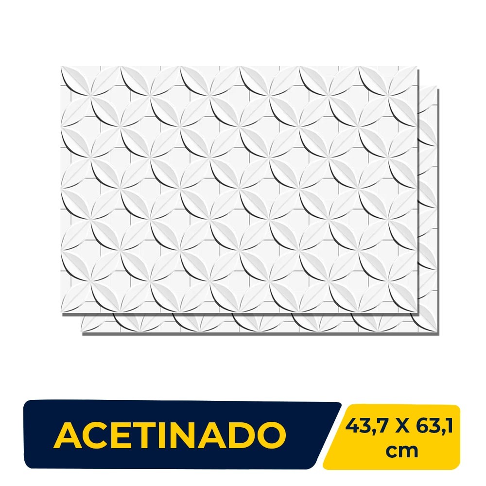 Revestimento Porcelanato Acetinado 43.7x63.1cm Caixa 1,65m² Ceusa Dalia Branco - 5008428