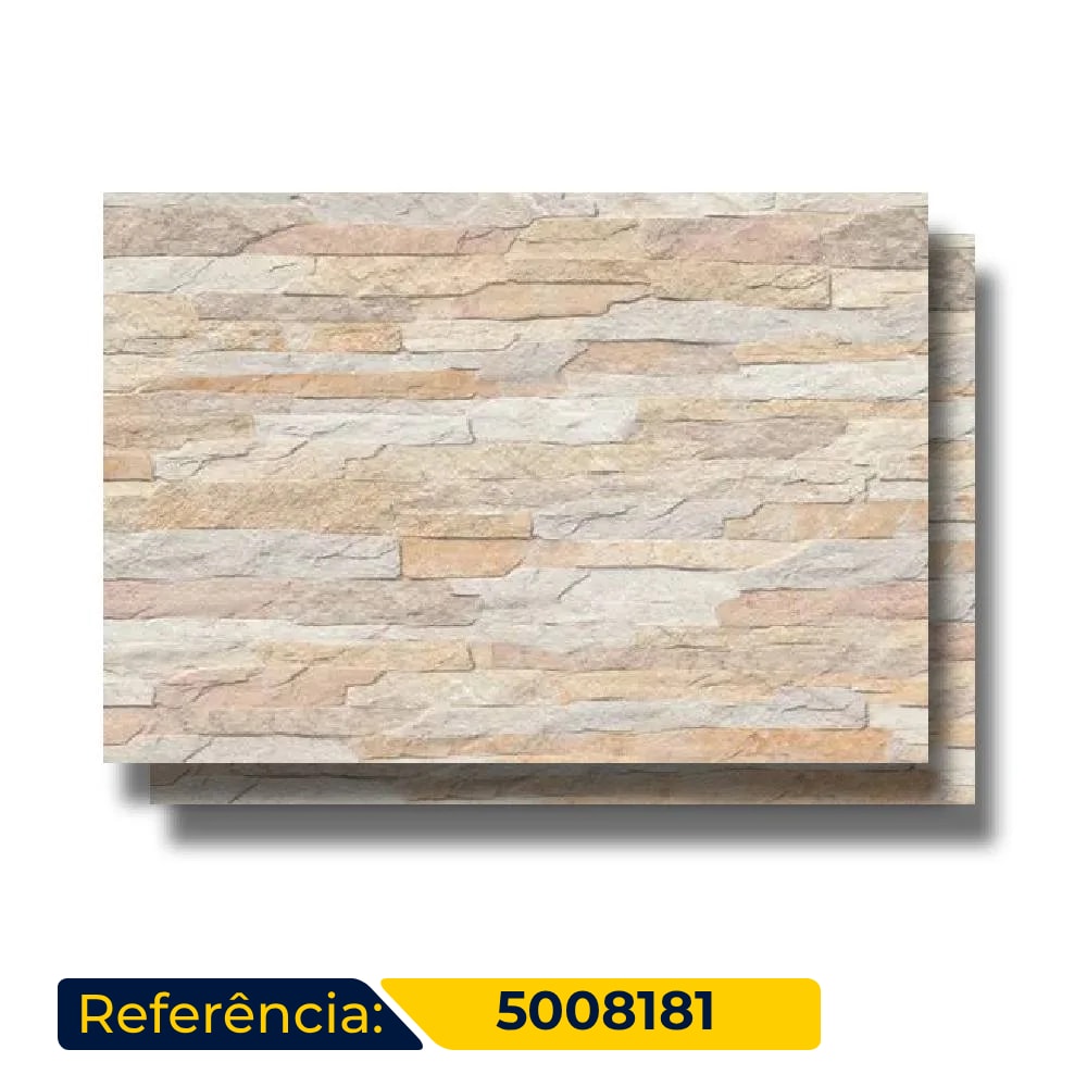 Revestimento Porcelanato Acetinado 43,7x63,1cm Caixa 1,65m² Ceusa Filetado Bege Retificado - 5008181