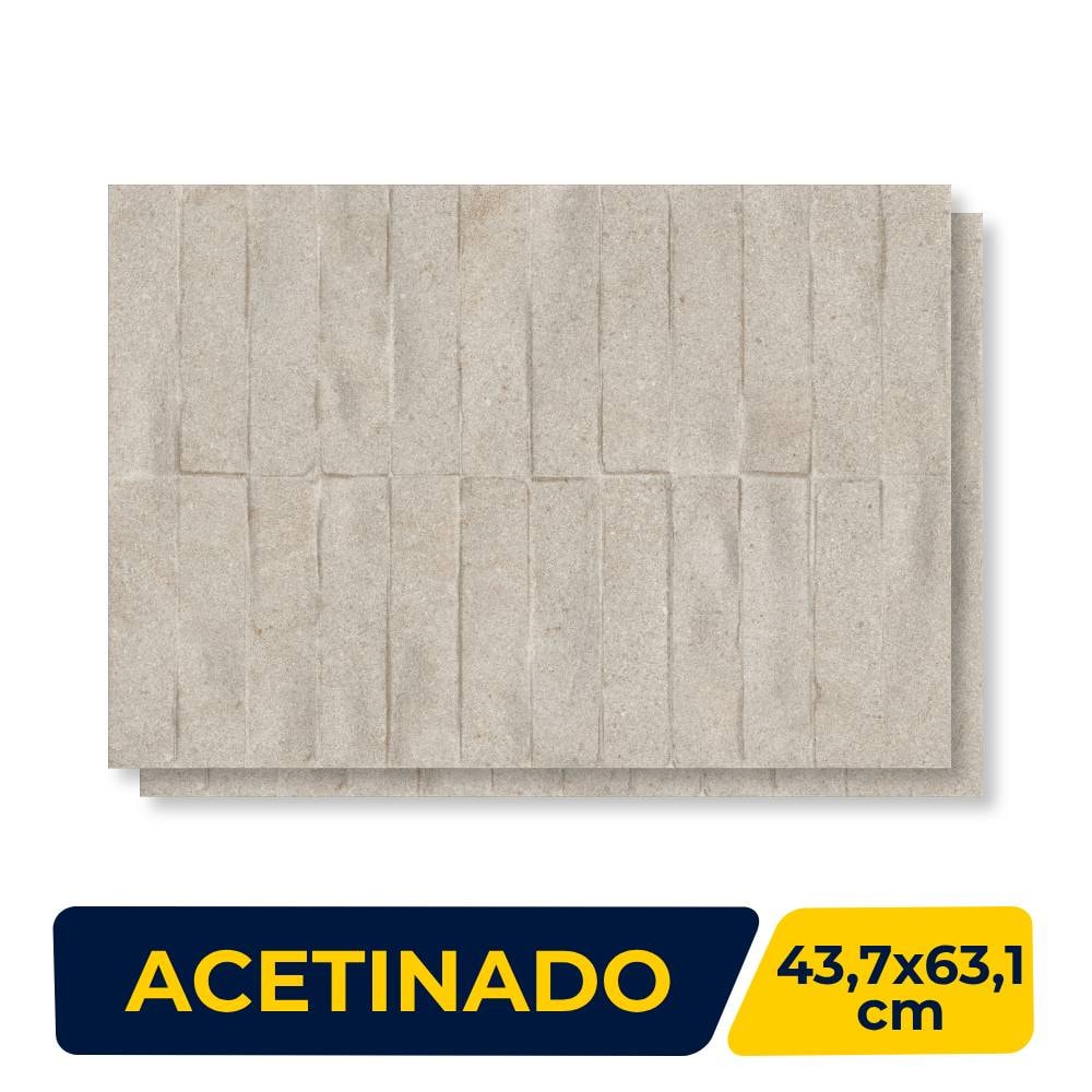 Revestimento Porcelanato Acetinado 43,7x63,1cm Caixa 1,65m² Ceusa Tijoletas Sgr Retificado - 5062748