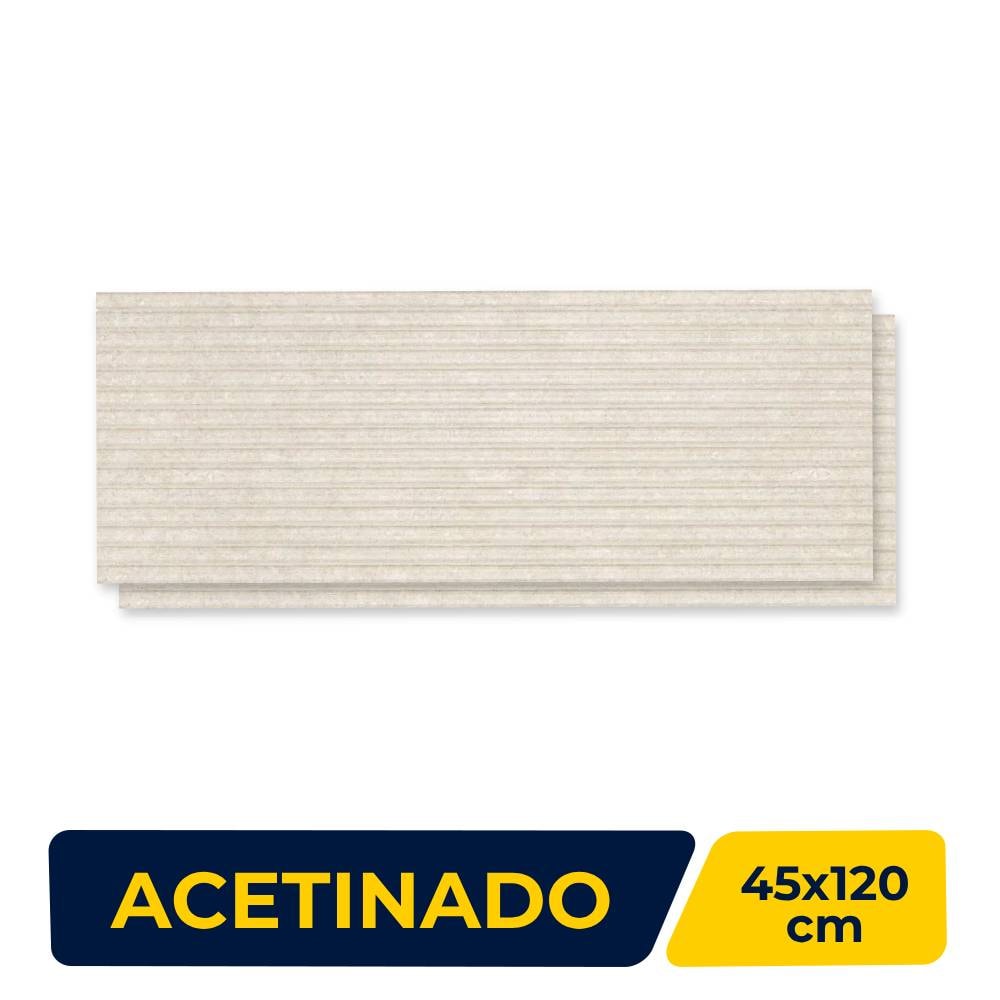 Revestimento Porcelanato Acetinado 45x120cm Caixa 1,61m² Portobello Stone Off White Graffi Retificado - 206024