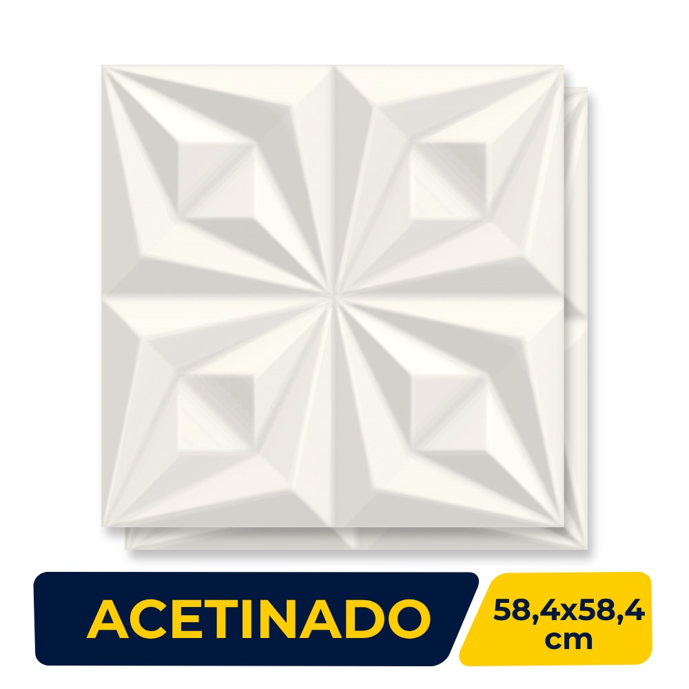 Revestimento Porcelanato Acetinado 58,4x58,4cm Ceusa Drapeado Branco Retificado - 5062546