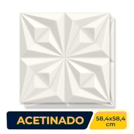 Revestimento Porcelanato Acetinado 58,4x58,4cm Ceusa Drapeado Branco Retificado - 5062546