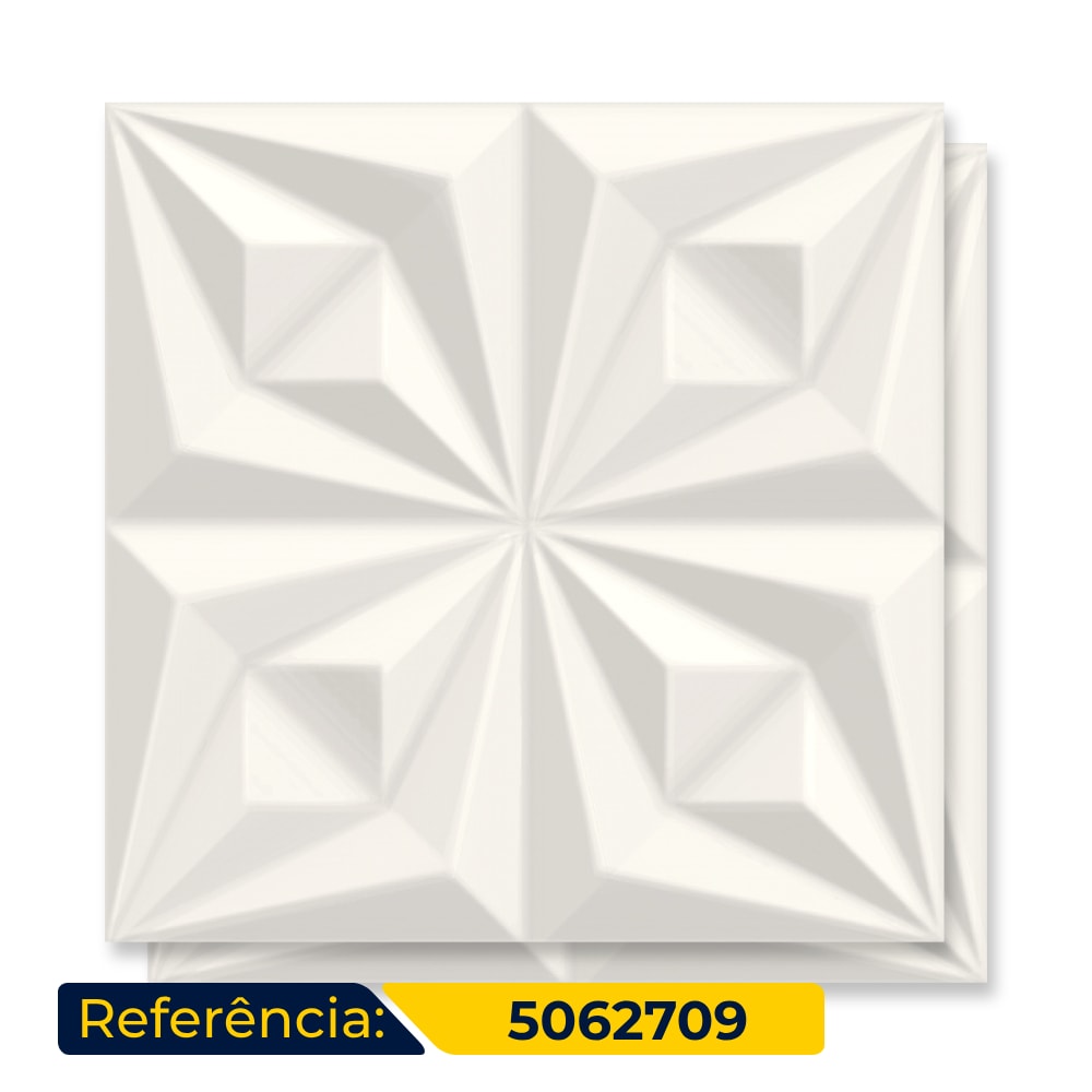 Revestimento Porcelanato Acetinado 58,4x58,4cm Ceusa Peça Drapeado Branco Retificado - 5062546