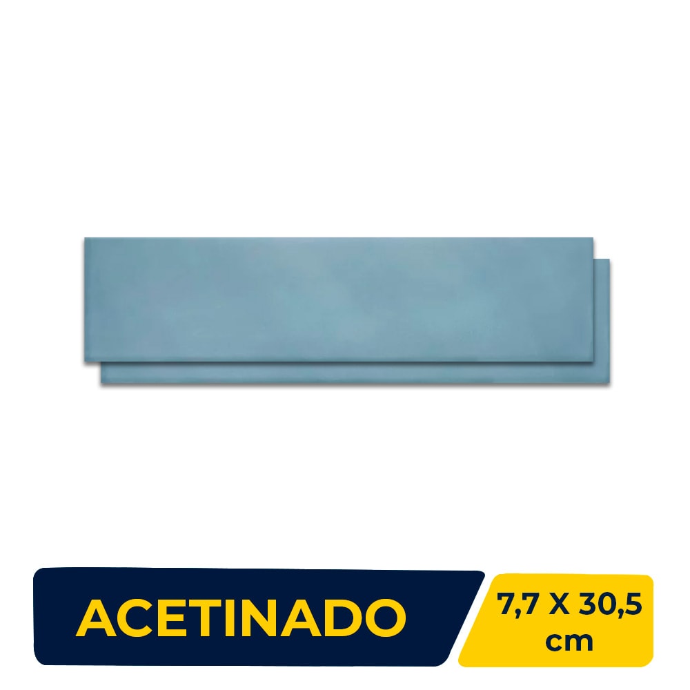 Revestimento Porcelanato Acetinado 7,7x30,5cm Caixa 1,08m² Roca Ombre Satin Lake - F14B0JZ151