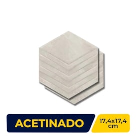 Revestimento Porcelanato Acetinado Hexagonal 17,4x17,4cm Caixa 0,26cm² Portinari Castellon Gr Mate Bold - 62169