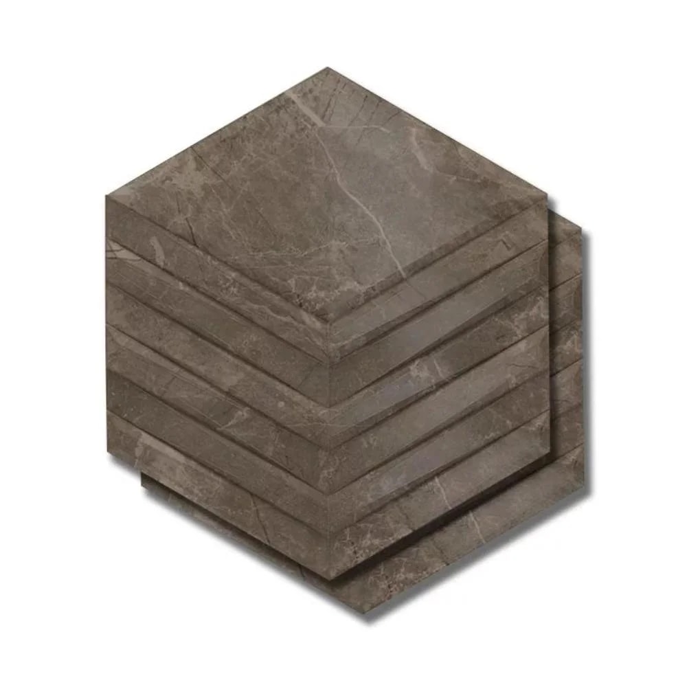 Revestimento Porcelanato Acetinado Hexagonal 17,5x17,5cm Caixa 0,26m² Portinari Castellon Hexa BW Bold - 6062168