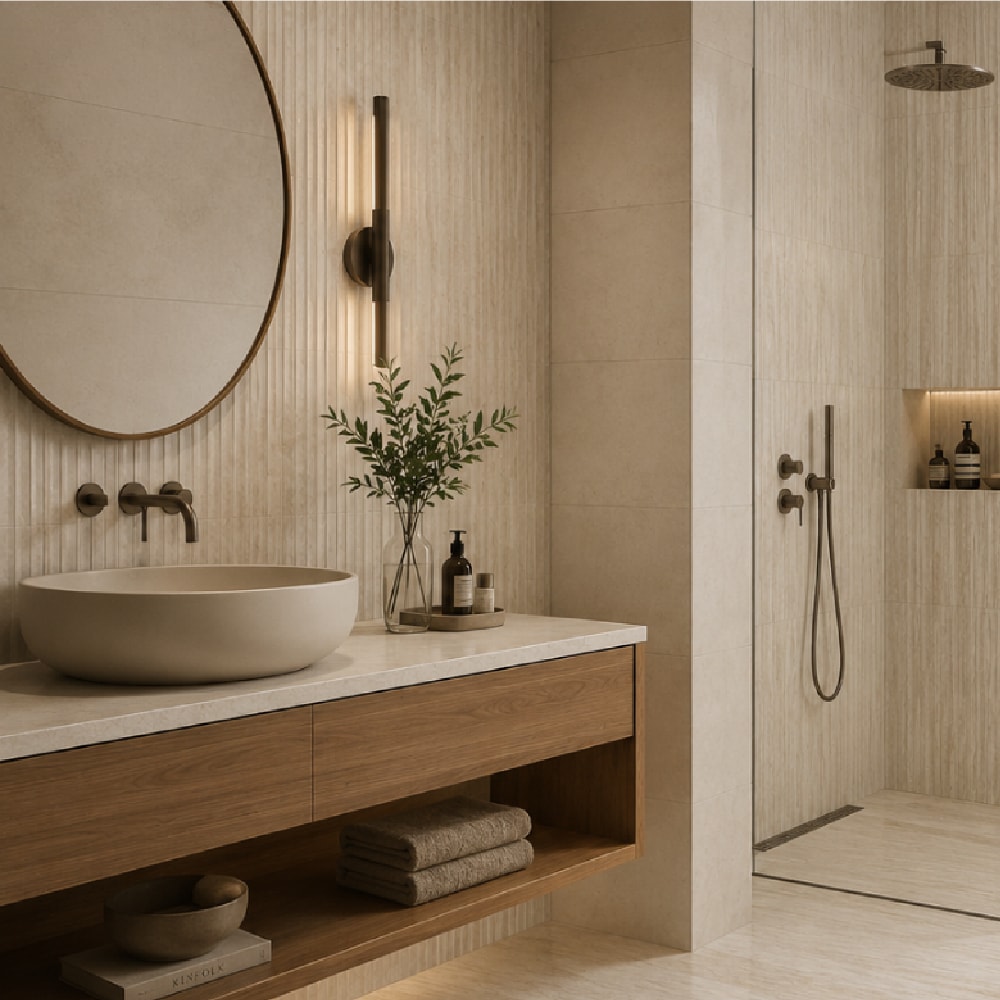 Revestimento Porcelanato Acetinado Portobello 45x120cm Vena Roma Crema Strata Retificado - 212081E