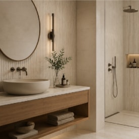 Revestimento Porcelanato Acetinado Portobello 45x120cm Vena Roma Crema Strata Retificado - 212081E