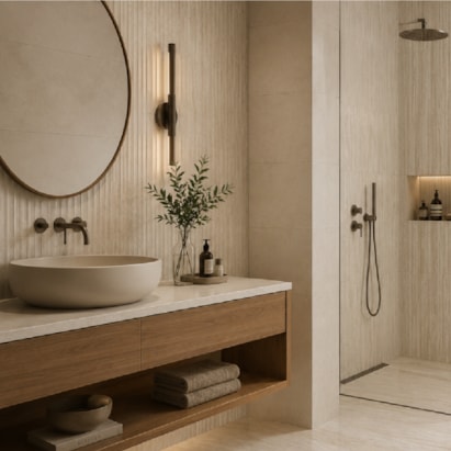 Revestimento Porcelanato Acetinado Portobello 45x120cm Vena Roma Crema Strata Retificado - 212081E