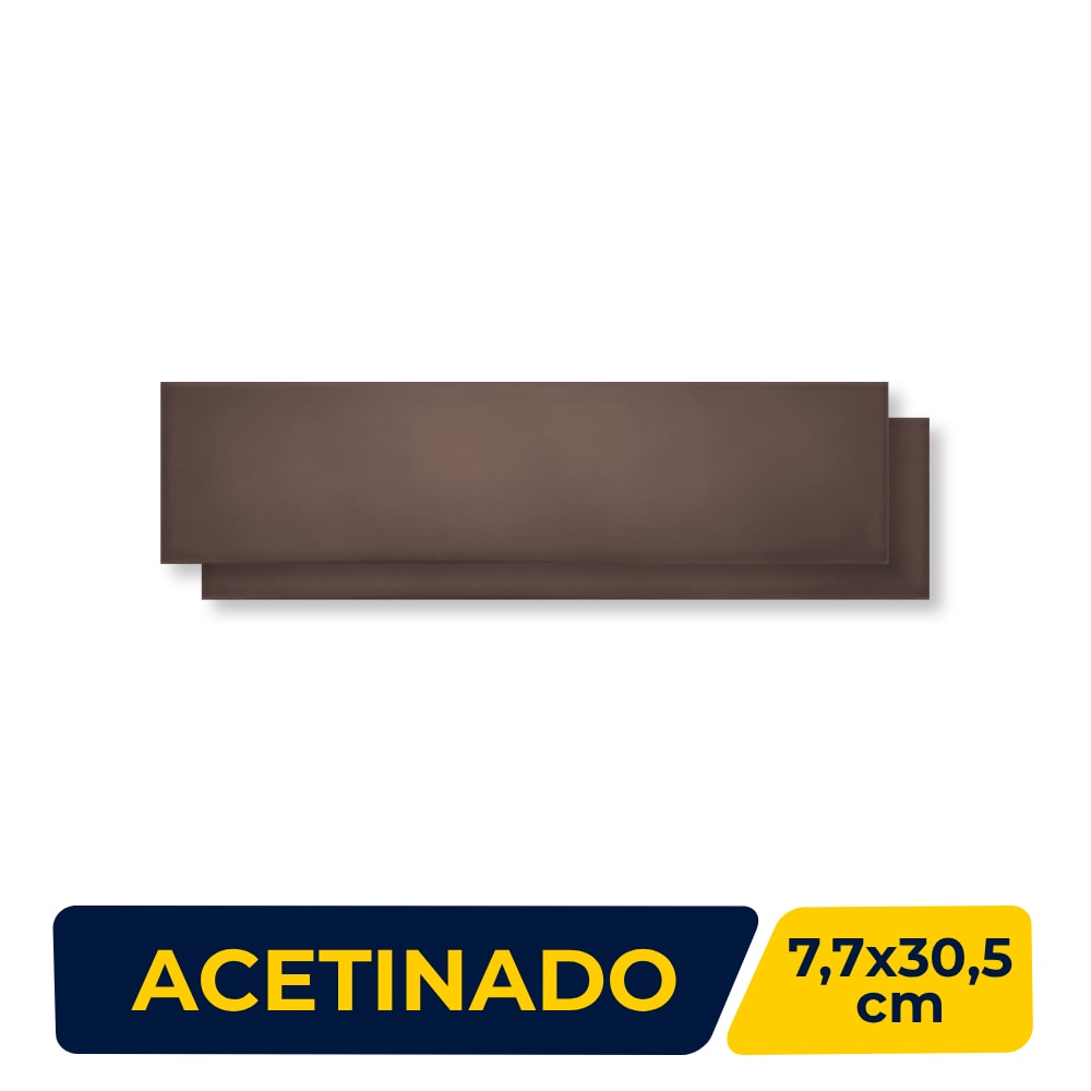 Revestimento Porcelanato Acetinado Roca 7,7x30,5cm Ombre Brown Bold - ROC12DZ0016
