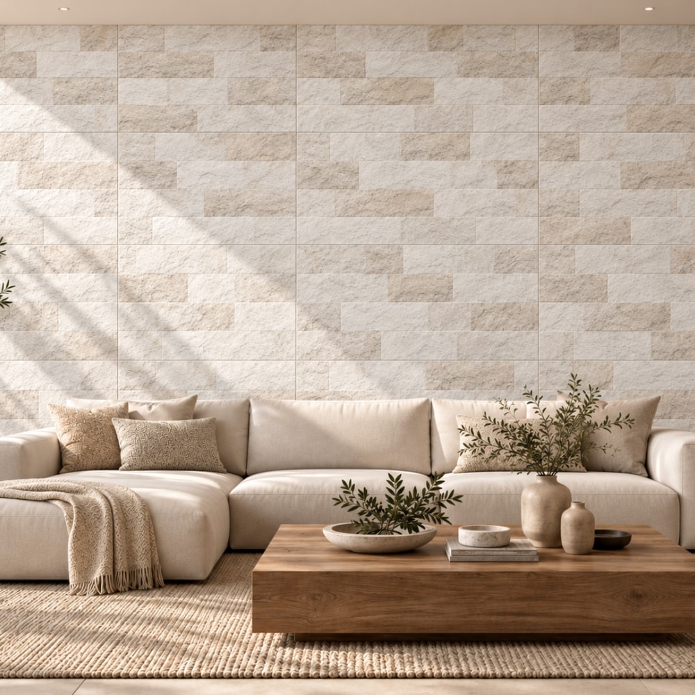 Revestimento Porcelanato Acetinado Savane 56x113cm Rock Face Trulli Retificado