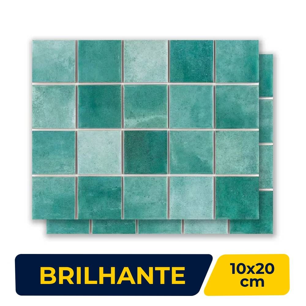 Revestimento Porcelanato Brilhante 10X10cm Caixa 1,92m² Eliane Jade Mesh - 8040052