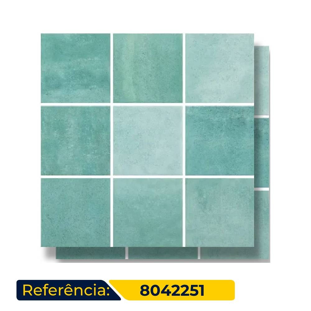 Revestimento Porcelanato Brilhante 10x10cm Caixa 1,92m² Eliane Noronha Jade Mesh - 8042251