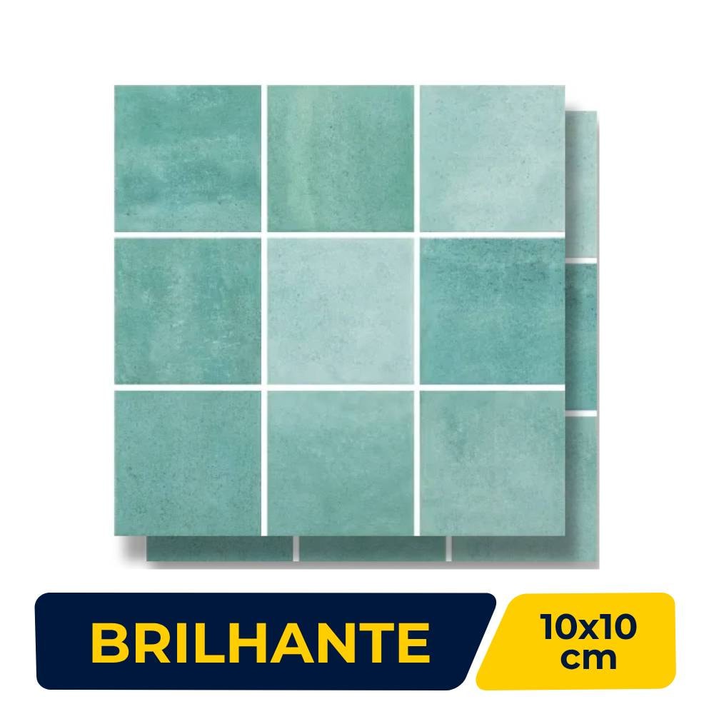 Revestimento Porcelanato Brilhante 10x10cm Caixa 1,92m² Eliane Noronha Jade Mesh - 8042251