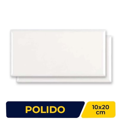 Revestimento Porcelanato Brilhante 10x20cm Caixa 0,37m² Portobello Paris Blanche - 28657