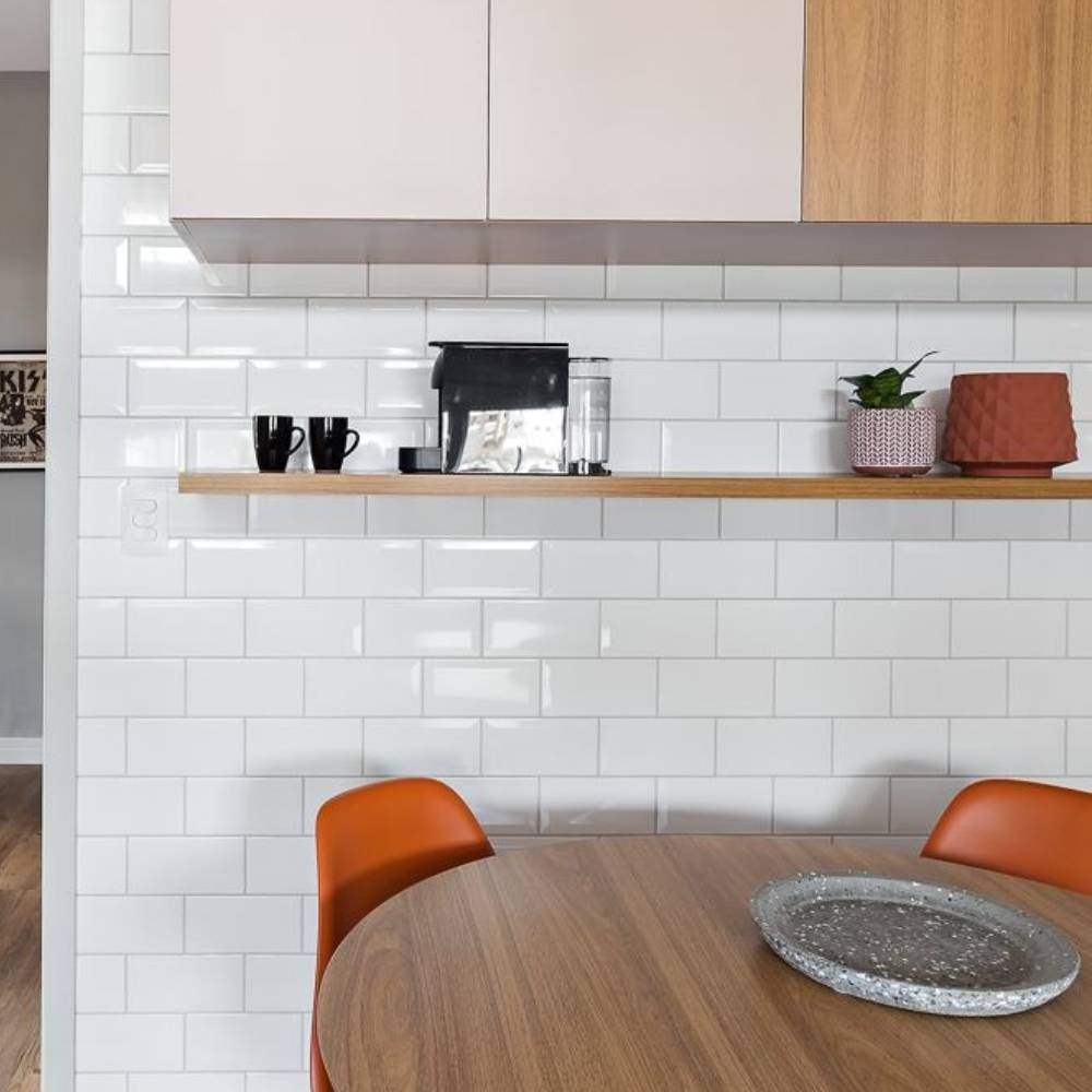 Revestimento Porcelanato Brilhante 10x20cm Caixa 1,00m² Eliane Metro White Bold - 8052094