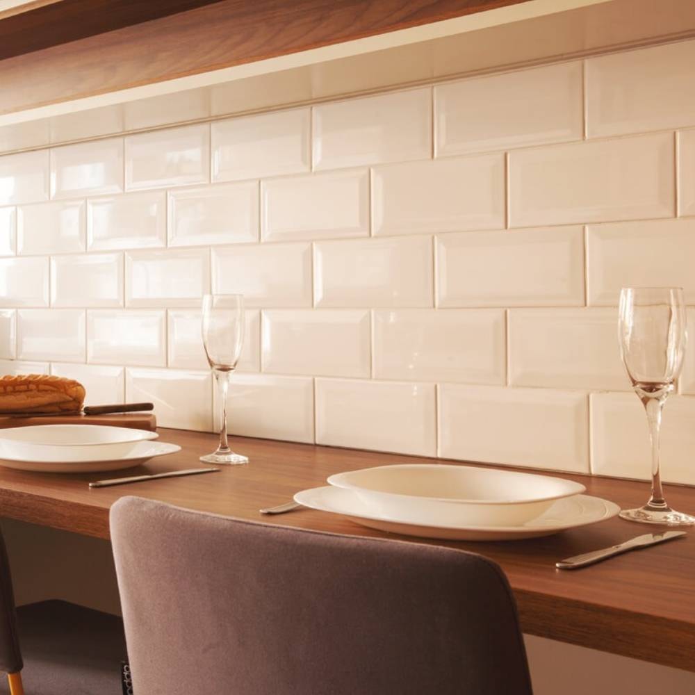 Revestimento Porcelanato Brilhante 10x20cm Caixa 1,00m² Eliane Metro White Bold - 8052094