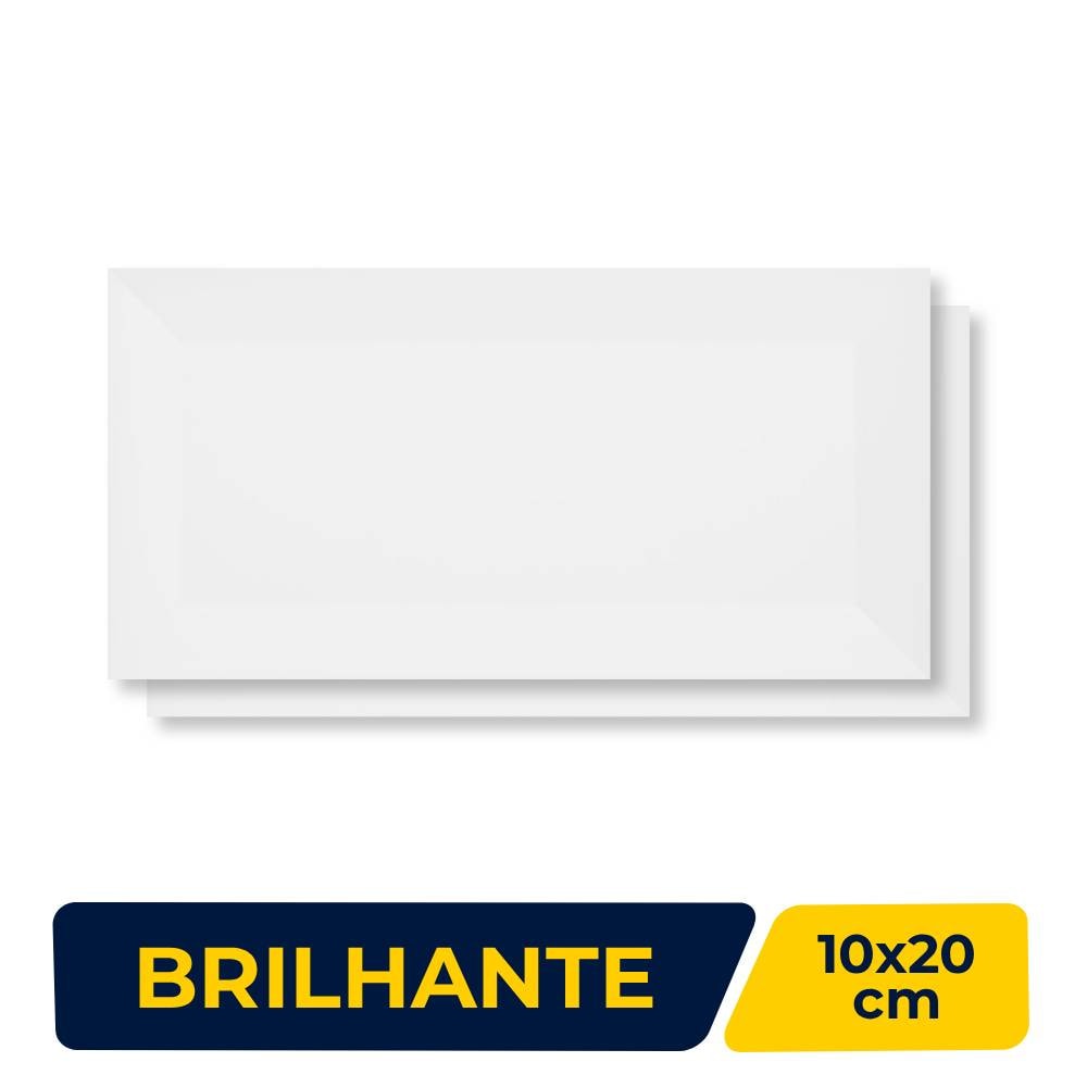 Revestimento Porcelanato Brilhante 10x20cm Caixa 1,00m² Eliane Metro White Bold - 8052094