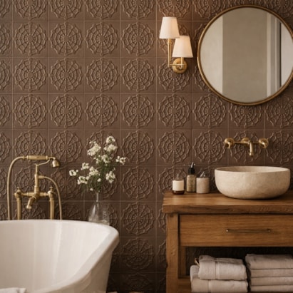 Revestimento Porcelanato Brilhante 20x20cm Decortiles Flow 2 Ganache - 8026041