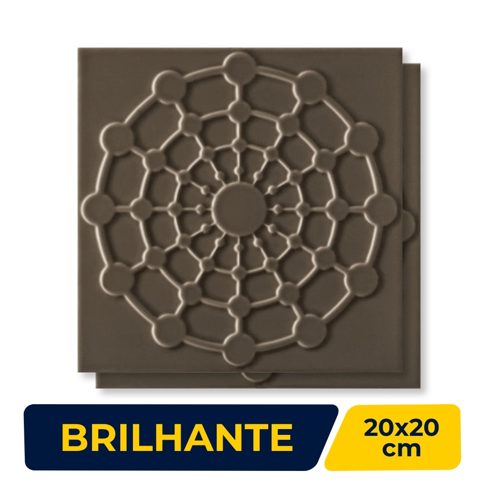 Revestimento Porcelanato Brilhante 20x20cm Decortiles Flow 2 Ganache - 8026041