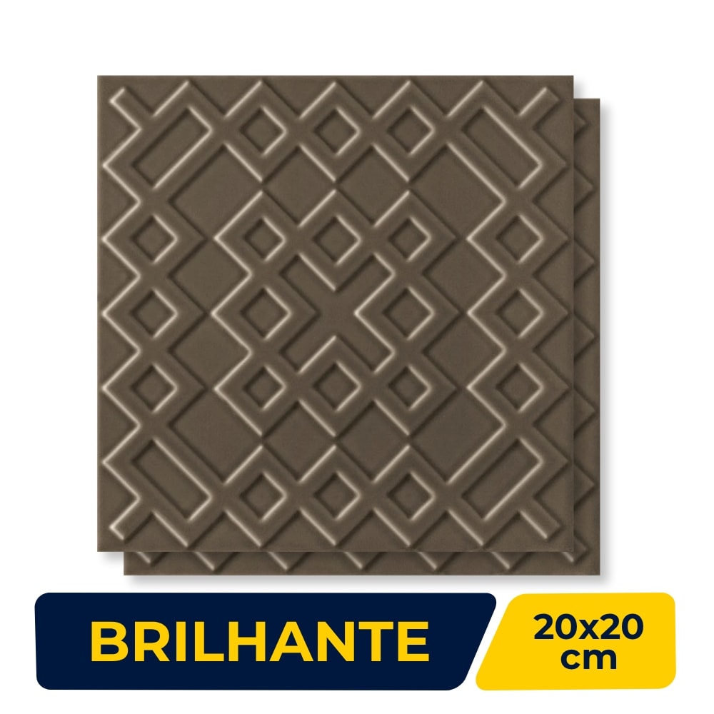 Revestimento Porcelanato Brilhante 20x20cm Decortiles Flow 3 Ganache - 8026042