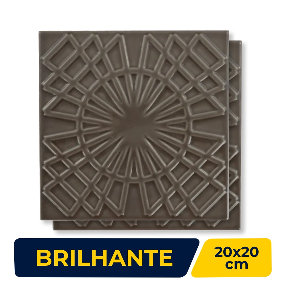 Revestimento Porcelanato Brilhante 20x20cm Decortiles Flow 5 Ganache - 8026044