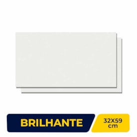 Revestimento Porcelanato Brilhante 32x59cm Caixa 2,08m² Incepa Glacial Off White Retificado - 61310004
