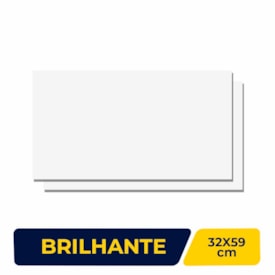 Revestimento Porcelanato Brilhante 32x59cm Caixa 2,08m² Incepa Glacial Snow Retificado - 61310000