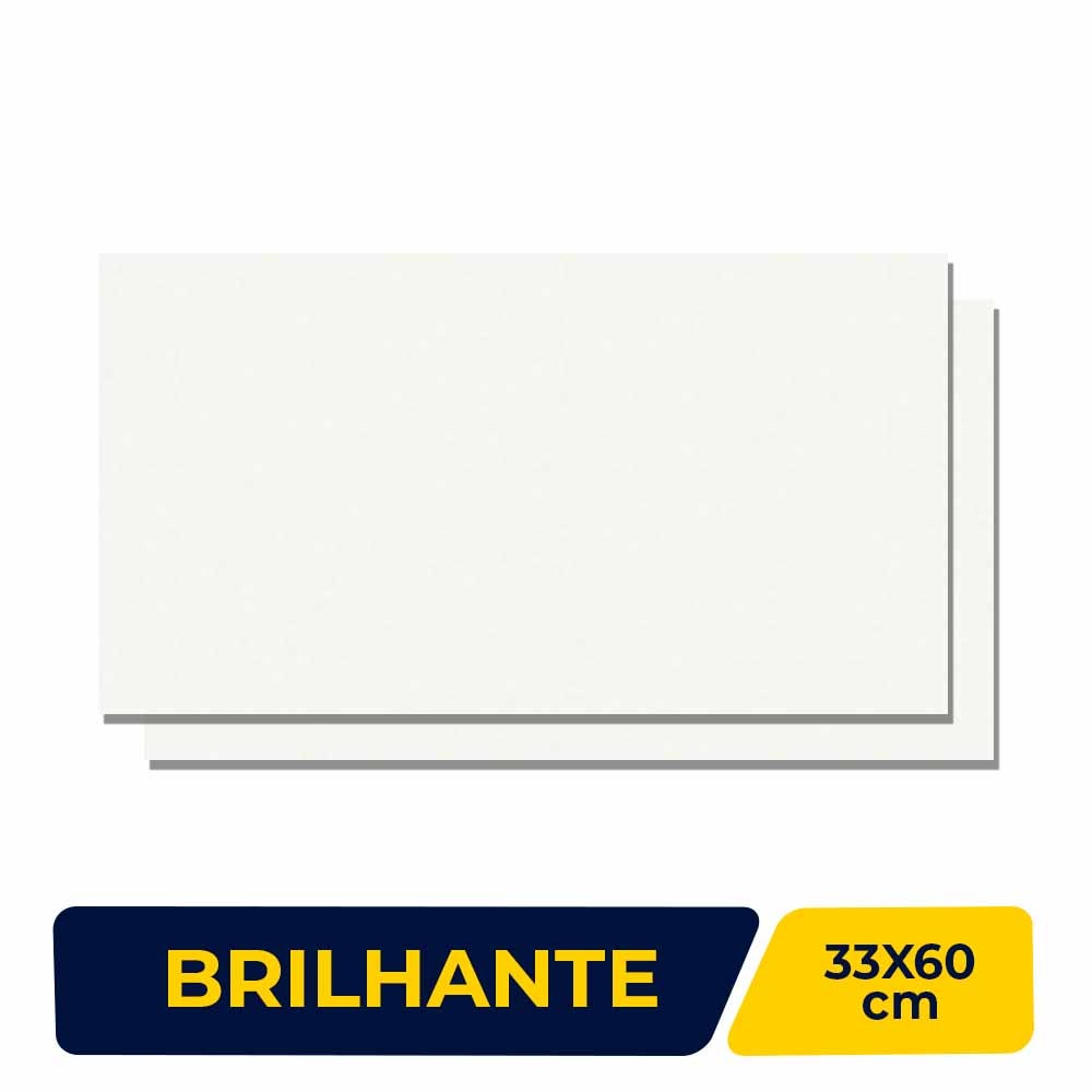 Revestimento Porcelanato Brilhante 33x60cm Caixa 2,18m² Incepa Glacial Off White - 61300008