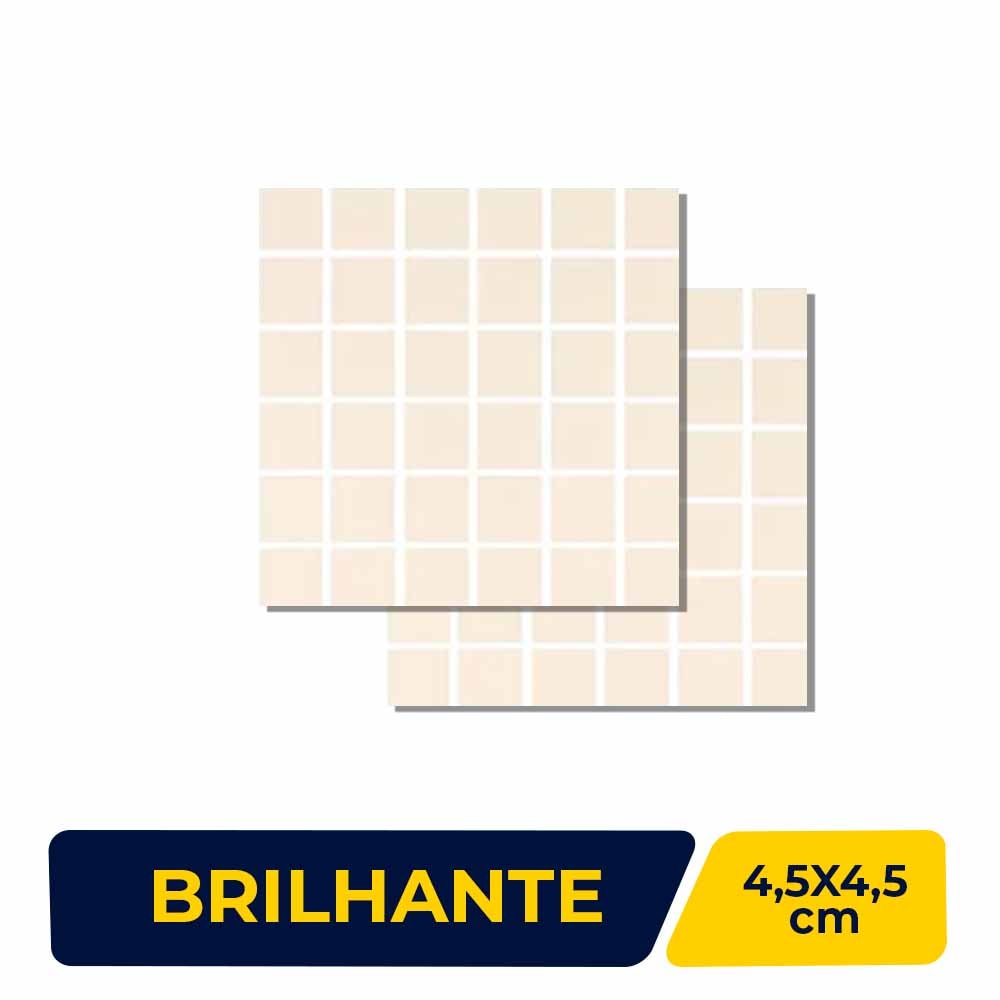 Revestimento Porcelanato Brilhante 4,5x4,5cm Caixa 2,11m² Portobello Plural Aveia - 20439ET