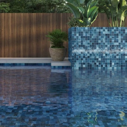 Revestimento Porcelanato Brilhante 7,5x7,5cm Caixa 1,59m² Eliane Noronha Mar Mesh - 8040055