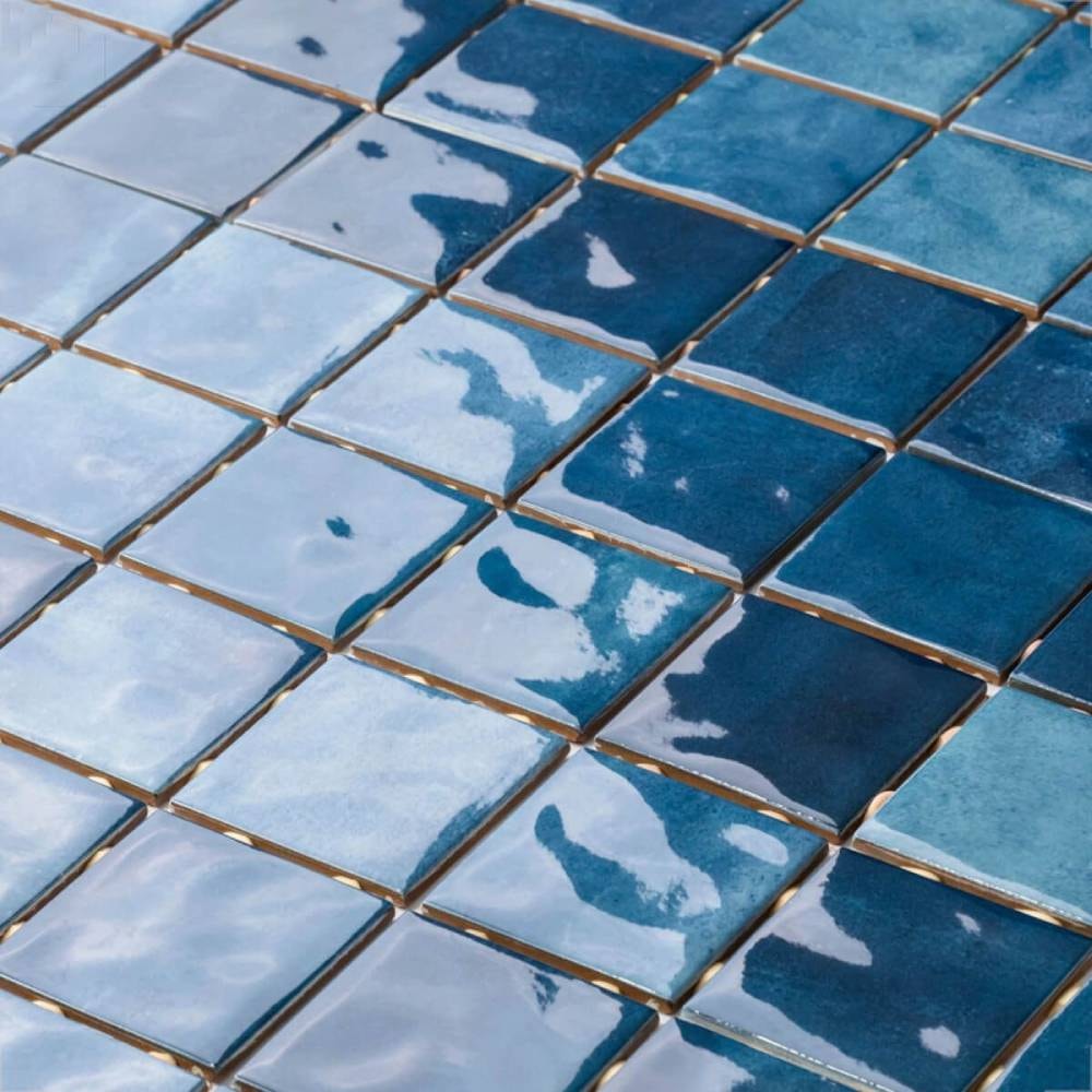 Revestimento Porcelanato Brilhante 7,5x7,5cm Caixa 1,59m² Eliane Noronha Mar Mesh - 8040055