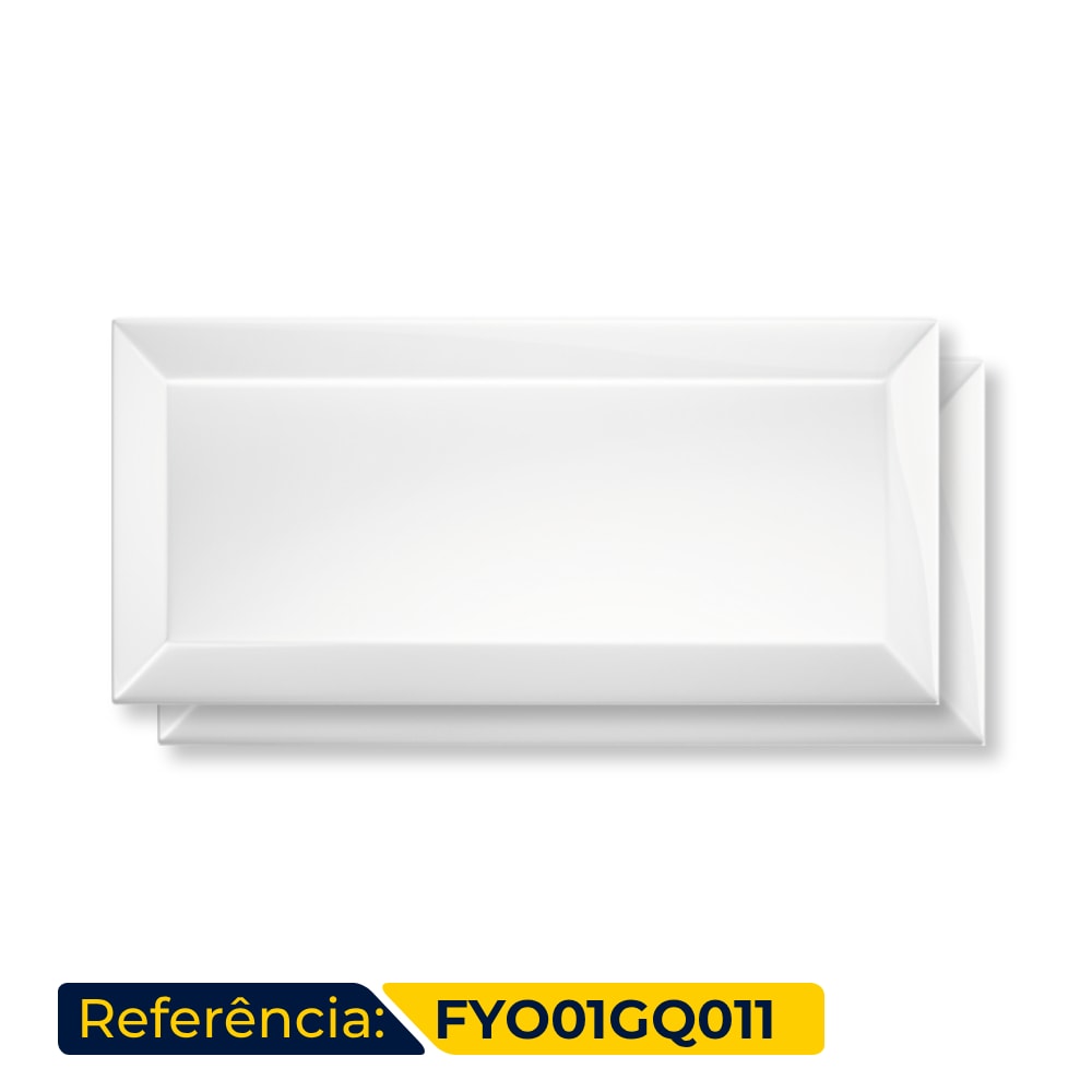 Revestimento Porcelanato Brilhante 7,7x15,4cm Caixa 0,93m² Roca Bisotê Blanco Bold - FYO01GQ011