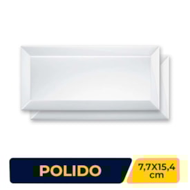 Revestimento Porcelanato Brilhante 7,7x15,4cm Caixa 0,93m² Roca Bisote Blanco Bold - FYO01GQ011