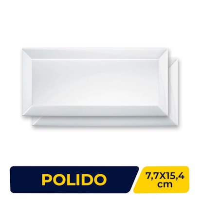 Revestimento Porcelanato Brilhante 7,7x15,4cm Caixa 0,93m² Roca Bisote Blanco Bold - FYO01GQ011