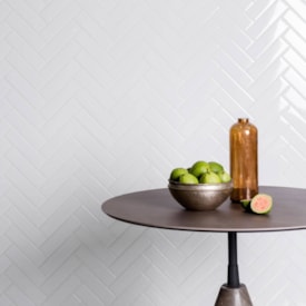 Revestimento Porcelanato Brilhante 7x25cm Caixa 0,52m² Decortiles Mind Light Branco Bold - 8037666