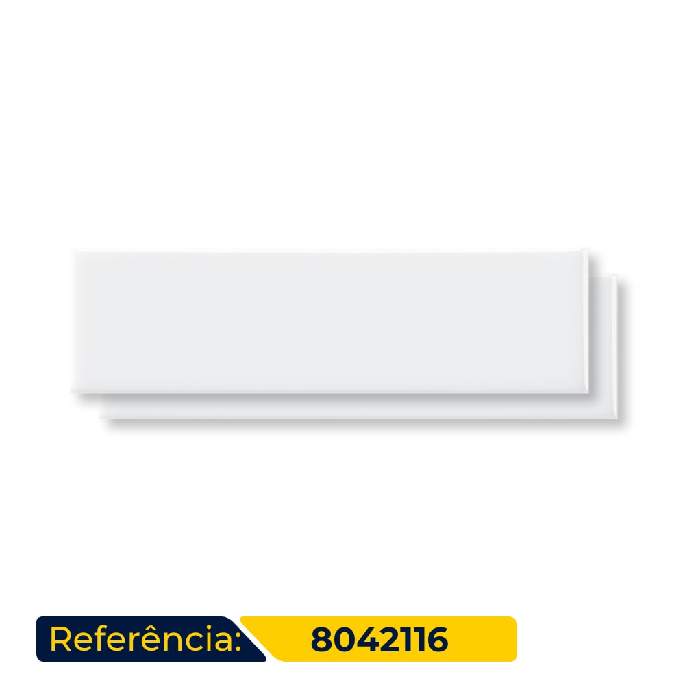 Revestimento Porcelanato Brilhante 7x25cm Caixa 0,52m² Decortiles Mind Light Branco Bold - 8037666