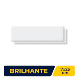 Revestimento Porcelanato Brilhante 7x25cm Caixa 0,52m² Decortiles Mind Light Branco Bold - 8037666