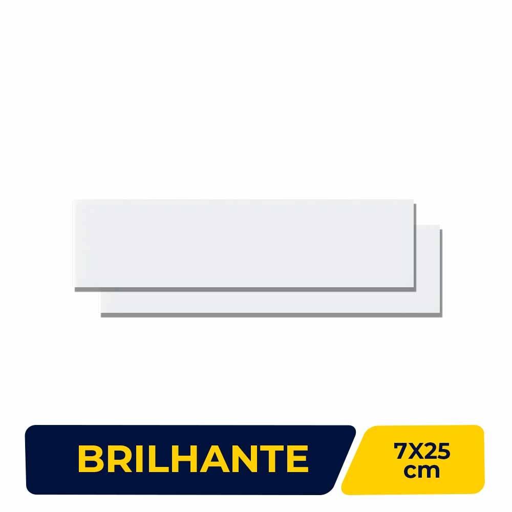 Revestimento Porcelanato Brilhante 7x25cm Caixa 0,52m² Decortiles Mind Light Branco Bold - 8042116