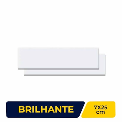 Revestimento Porcelanato Brilhante 7x25cm Caixa 0,52m² Decortiles Mind Light Branco Bold - 8042116